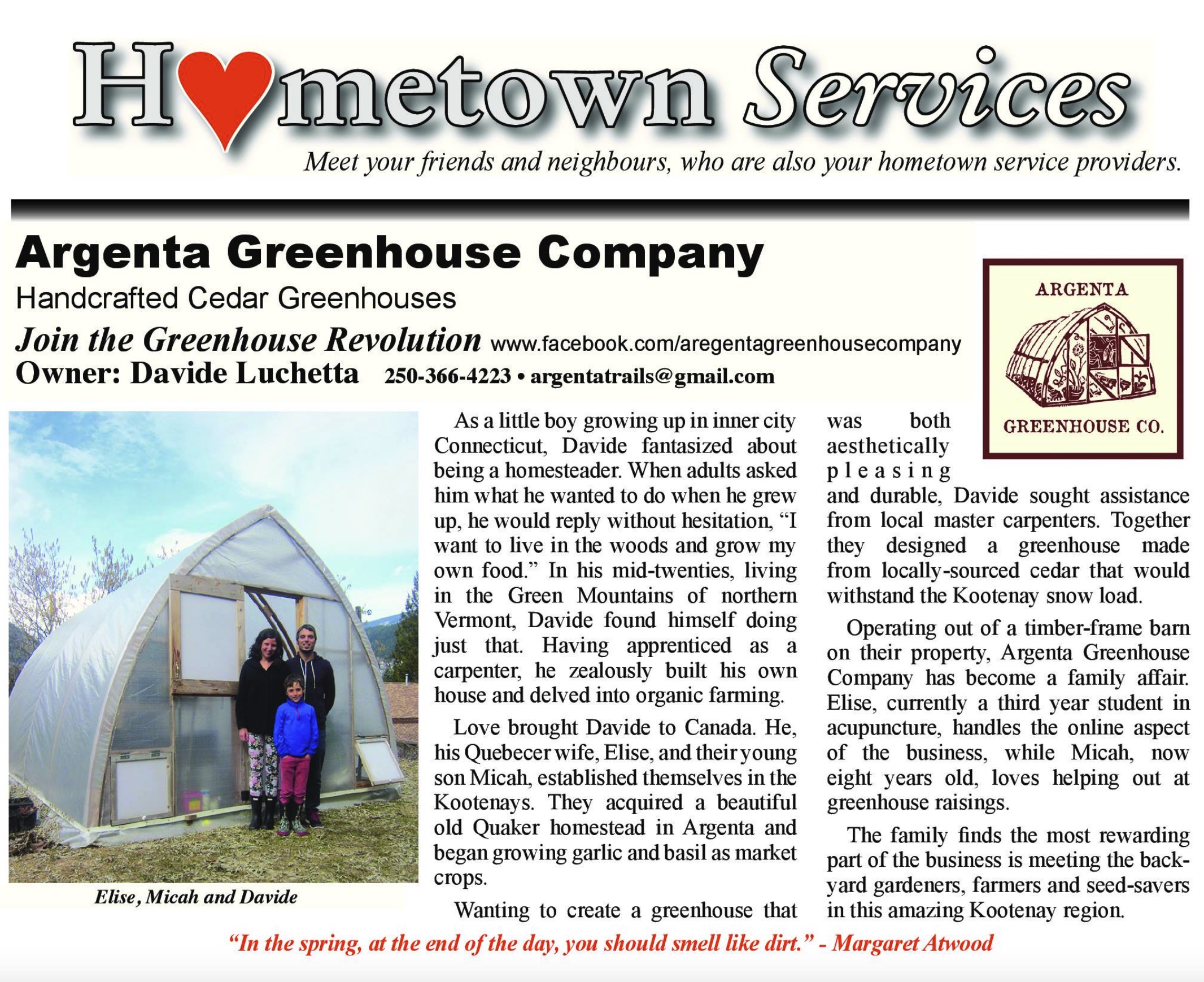 An article about Argenta-Greenhouse-Company-from 2014